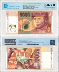 Slovakia 5,000 Korun Banknote, 1995 (2000), P-40, UNC, Commemorative, TAP 60-70 Authenticated