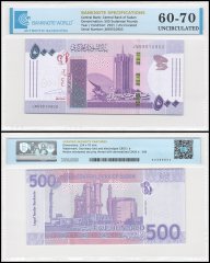 Sudan 500 Sudanese Pounds Banknote, 2021, P-80a.2, UNC, TAP 60-70 Authenticated