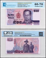 Thailand 500 Baht Banknote, 1996, P-103a.1, UNC, TAP 60-70 Authenticated