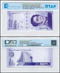 Venezuela 500,000 Bolivar Soberano Banknote, 2020, P-113z, UNC, Replacement, TAP Authenticated