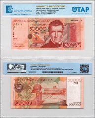 Venezuela 50,000 Bolivares Banknote, 2005, P-87a, UNC, TAP Authenticated