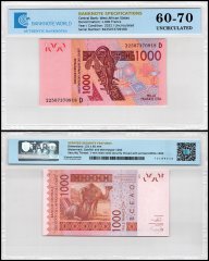 West African States - Mali 1,000 Francs Banknote, 2022, P-415Dv, UNC, TAP 60-70 Authenticated