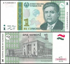 Tajikistan 1 Somon Banknotei, 1999, P-14A, UNC