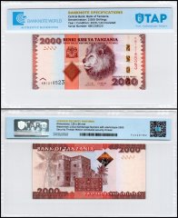 Tanzania 2,000 Shillings Banknote, 2020 ND, P-42c, UNC, TAP Authenticated