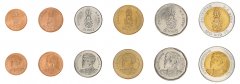 Thailand 25 Satang - 10 Baht 6 Pieces Coin Set, 2018-2021, N #138312-138318, Mint, King Rama X