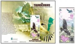 Thunderbird: The Andean Condor, Argentina 50 Pesos Banknote, 2018 ND, P-363a.2, UNC, Folder-Card w/ COA