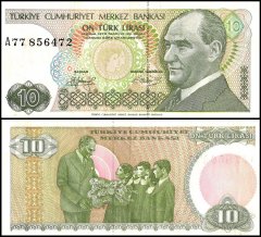 Turkey 10 Lira Banknote, L.1970 (1979 ND), P-192a.2, UNC, Prefix A