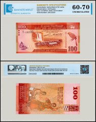 Sri Lanka 100 Rupees Banknote, 2010, P-125a, UNC, TAP 60-70 Authenticated