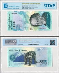 Venezuela 10,000 Bolivar Fuerte Banknote, 2017, P-98b, UNC, TAP Authenticated