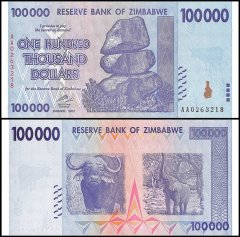 Zimbabwe 100,000 Dollars Banknote, 2008, P-75, UNC