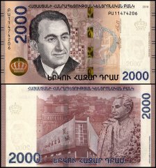 Armenia 2,000 Dram Banknote, 2018, P-62, UNC