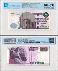 Egypt 10 Pounds Banknote, 2019, P-73f.11, UNC, Prefix 471, TAP 60-70 Authenticated