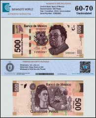 Mexico 500 Pesos Banknote, 2014, P-126ap, UNC, Series AP, TAP 60-70 Authenticated