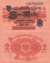 Germany 2 Mark Banknote, 1914, P-55, UNC