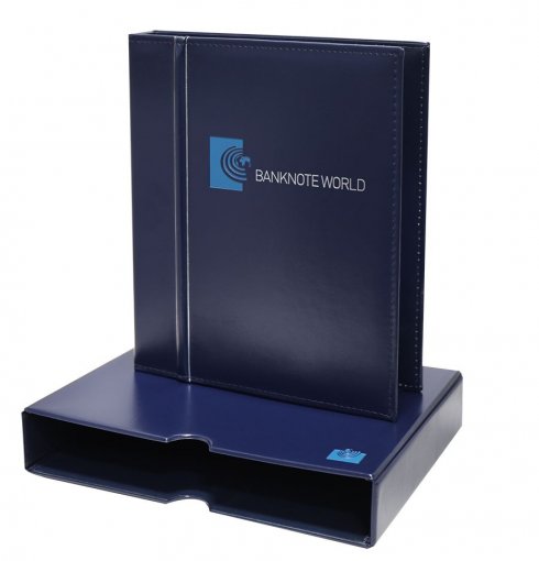 Banknote World Banknote Album, Currency Collecting, 3 Ring - No Dividers, Blue - Accessories