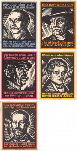 Genthin 25 Pfennig - 5 Mark 5 Pieces Notgeld Set, 1921, Mehl # 419.2, UNC