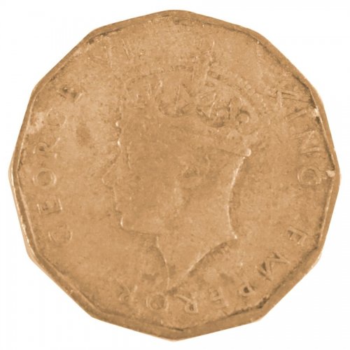Fiji 3 Pence Coin, 1947, KM #15, VF-Very Fine