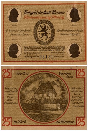 Weimar 25 Pfennig 6 Pieces Notgeld Set, 1921, Mehl #1398.1, UNC