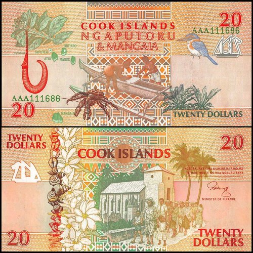 Cook Islands 10-50 Dollar 3 Pieces Banknote Set, 1992 ND, P-8-10, UNC, Stains