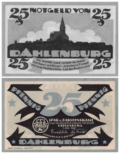 Dahlenburg 10-50 Pfennig 3 Pieces Notgeld Set, 1920, Mehl #252, UNC