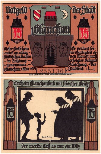 Glauchau 75 Pfennig 6 Pieces Notgeld Set, 1921, Mehl # 436.2, UNC