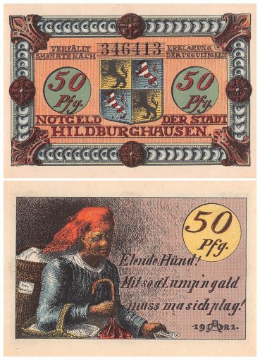 Hildburghausen 25-50  Pfennig 4 Pieces Notgeld Set, Mehl # 608, UNC