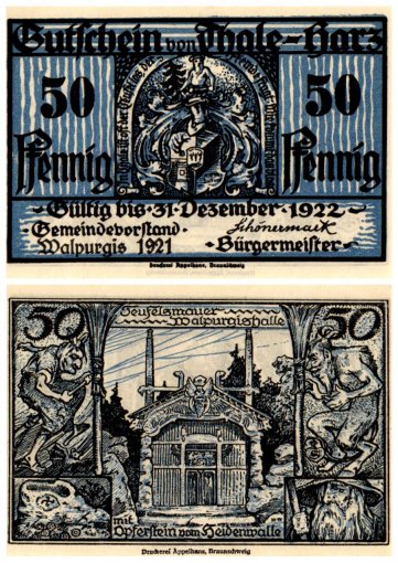 Thale 5 - 100 Pfennig 5 Pieces Notgeld Set, 1921, Mehl #1320.4, UNC