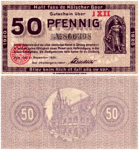 Kolberg 10-50 Pfennig 3 Pieces Notgeld Set, 1920, Tieste # 3565.2, UNC