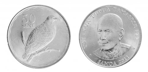 Samoa 10 Sene-2 Tala, 5 Pieces Coin Set, 2011, KM # 168-178, Mint