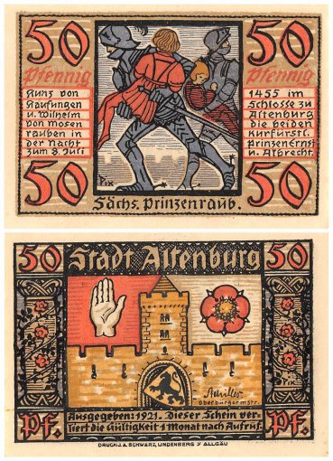 Altenburg 50 Pfennig 8 Pieces Notgeld Set, 1921, Mehl #21.1a, UNC