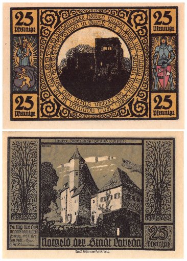 Lobeda 25 - 50 Pfennig 7 Pieces Notgeld Set, 1921, Mehl #808.3, UNC