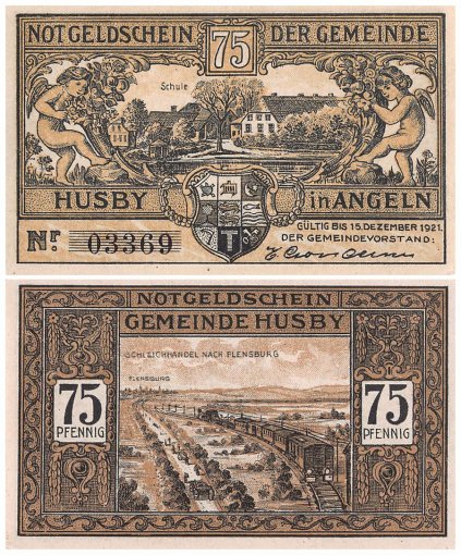 Husby 50-75 Pfennig 6 Pieces Notgeld Set, Mehl # 637, UNC