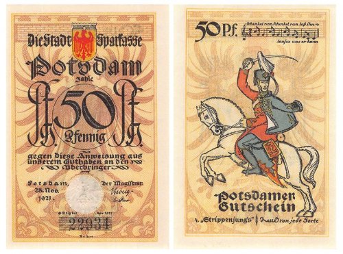 Potsdam 50 Pfennig 6 Pieces Notgeld Set, 1921, Mehl #1069.1c, UNC