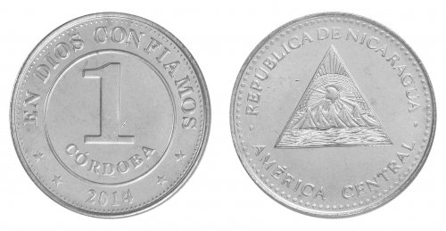 Nicaragua 5 Centavos-5 Cordoba, 6 Pieces Coin Set, 1994-2014, Mint