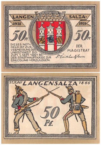 Langensalza - Bad 50 Pfennig 6 Pieces Notgeld Set, 1921, Mehl #770.3, UNC