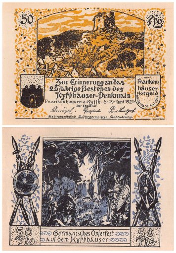 Frankenhausen am Kyffhaeuser 50 Pfennig 6 Pieces Notgeld Set, 1921, Mehl #373.1, UNC