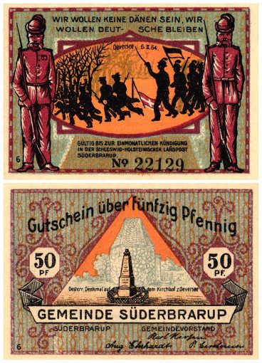 Suederbrarup 50 Pfennig 8 Pieces Notgeld Set, Mehl #1294.7, UNC