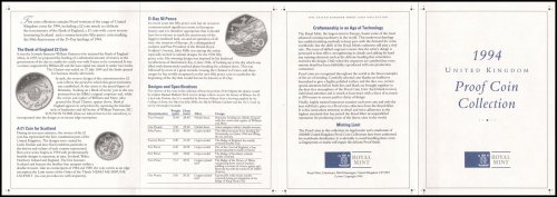 United Kingdom Collection - Royal Mint 1 Penny - 2 Pounds 8 Pieces Proof Coin Set, 1994, KM #935a-968, Mint, Album