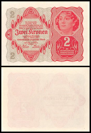 Austria 2 Kronen Banknote, 1922, P-74, UNC