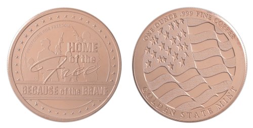 1 oz Home of the Free Copper Round Tube of 20 - Golden State Mint
