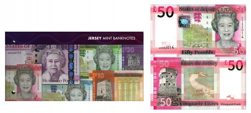 Jersey 50 Pounds Banknote, 2010-2018 ND, P-36a, UNC, w/ Official Jersey Mint Card