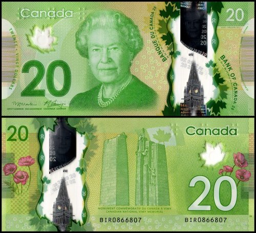 Canada 20 Dollars Banknote, 2012, P-108a, UNC, Polymer
