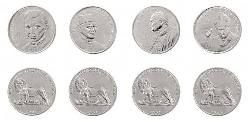 Congo 1 Franc 4 Pieces Coin Set, 2004, Mint, Coins of Saint John Paul II of the Congo Mini