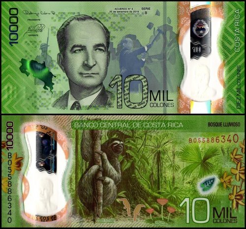 Costa Rica 10,000 Colones Banknote, 2019, P-283, UNC, Polymer
