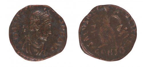 Fall of Rome Album: Four AE4 Coins of the Late Roman Empire, w/ COA