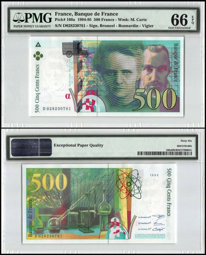 France 500 Francs, 1994, P-160a, PMG 66