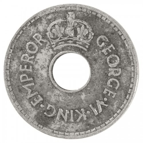 Fiji 1 Penny Coin, 1945, KM #7, F-Fine