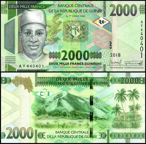 Guinea 2,000 Francs Banknote, 2018, P-48Aa, UNC