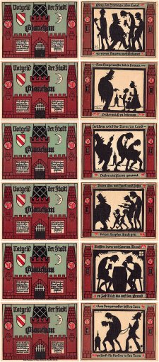 Glauchau 50 Pfennig 6 Pieces Notgeld Set, 1921, Mehl #436.1, UNC