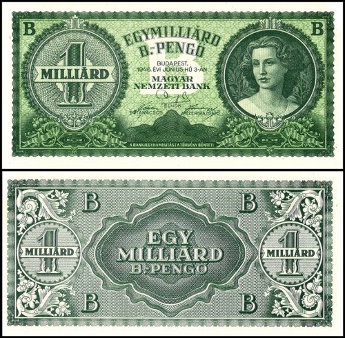 Hungary 1 Milliard - Billion B.-Pengo Banknote, 1946, P-137, UNC